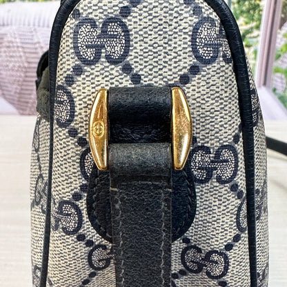 Gucci Vintage Supreme Web Crossbody Bag Navy Blue