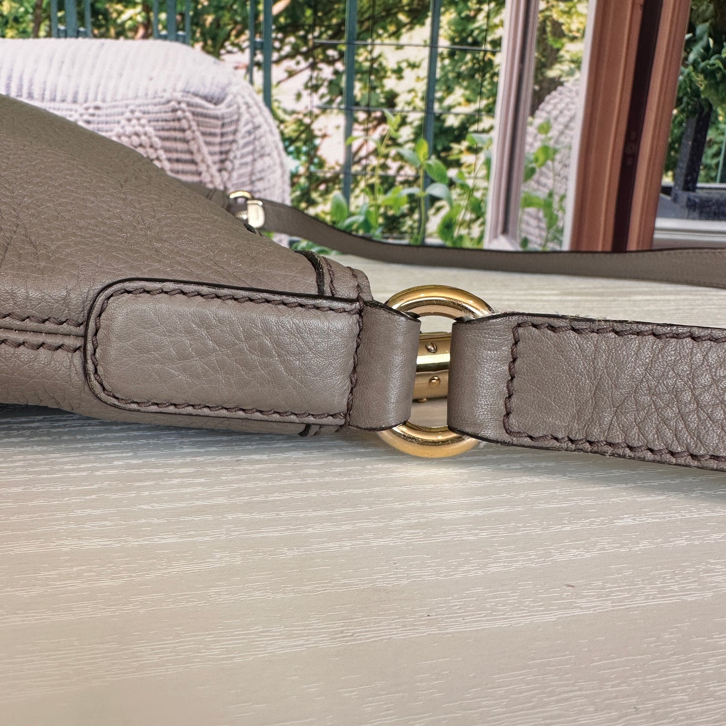 Gucci Gray Leather Soho Messenger Bag