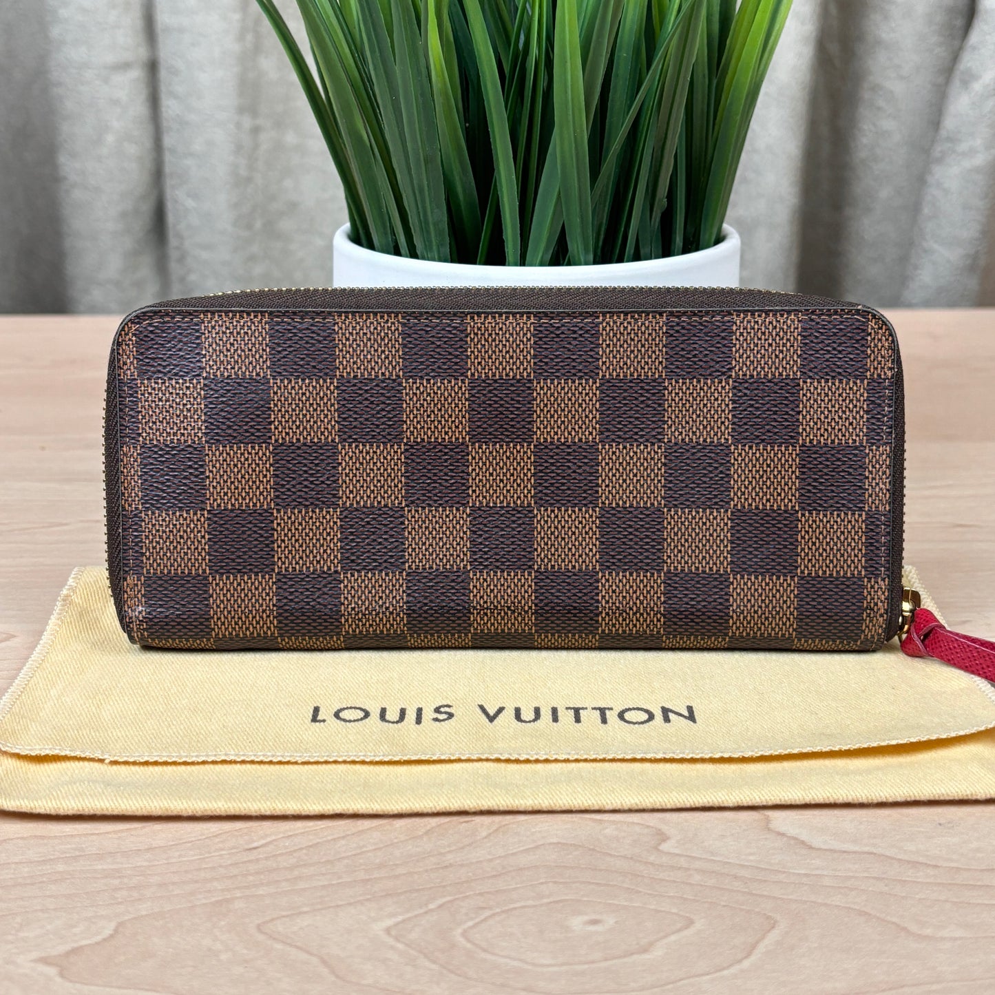 Louis Vuitton Damier Clemence Wallet Cherry