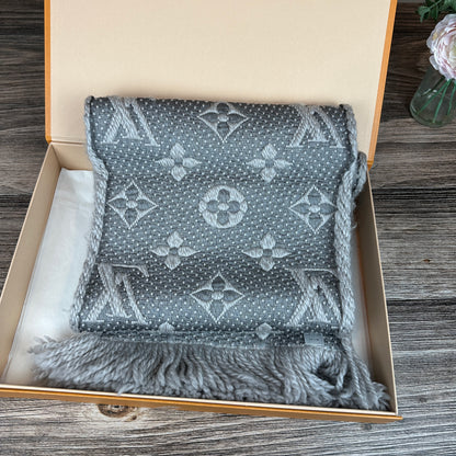 Louis Vuitton Logomania Scarf Pearl Grey