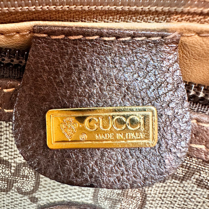 Gucci Vintage GG Coated Canvas Boston Bag Brown