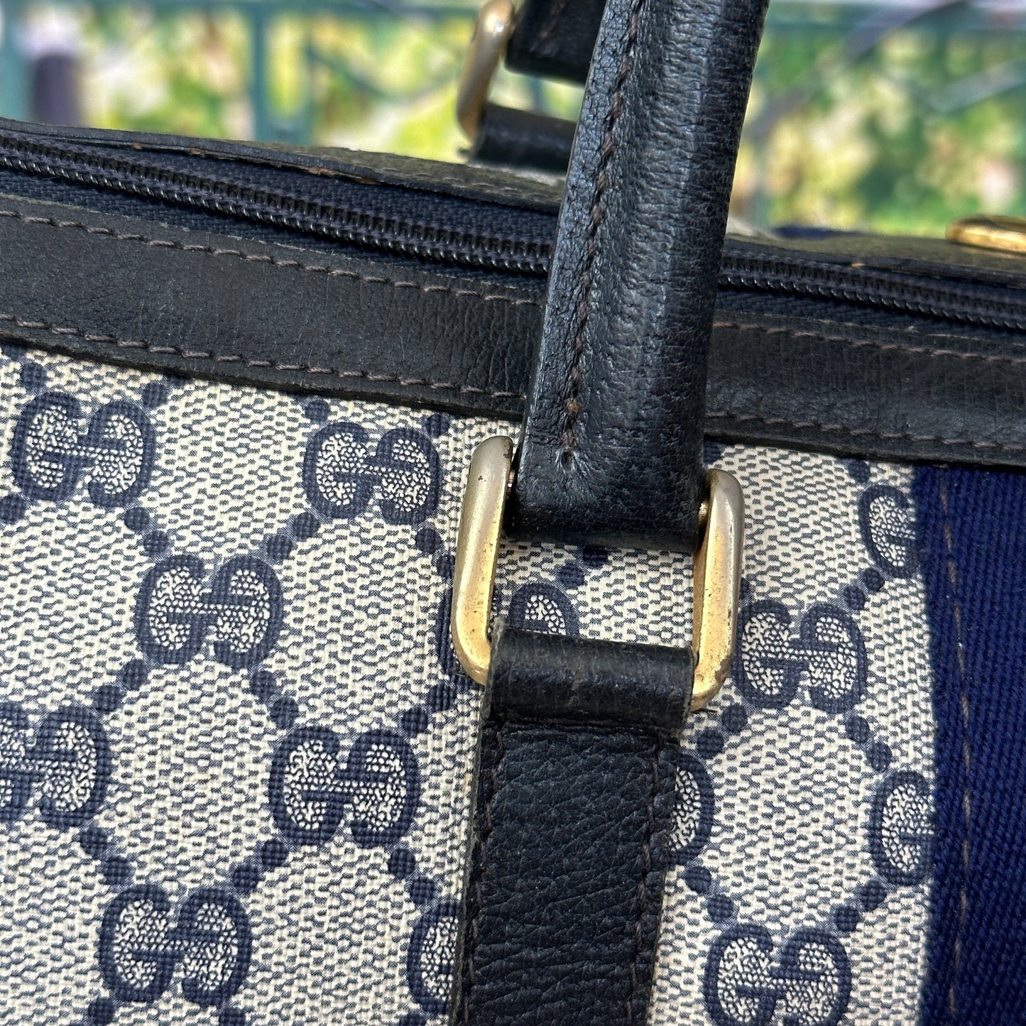 Gucci Navy Blue Boston Bag