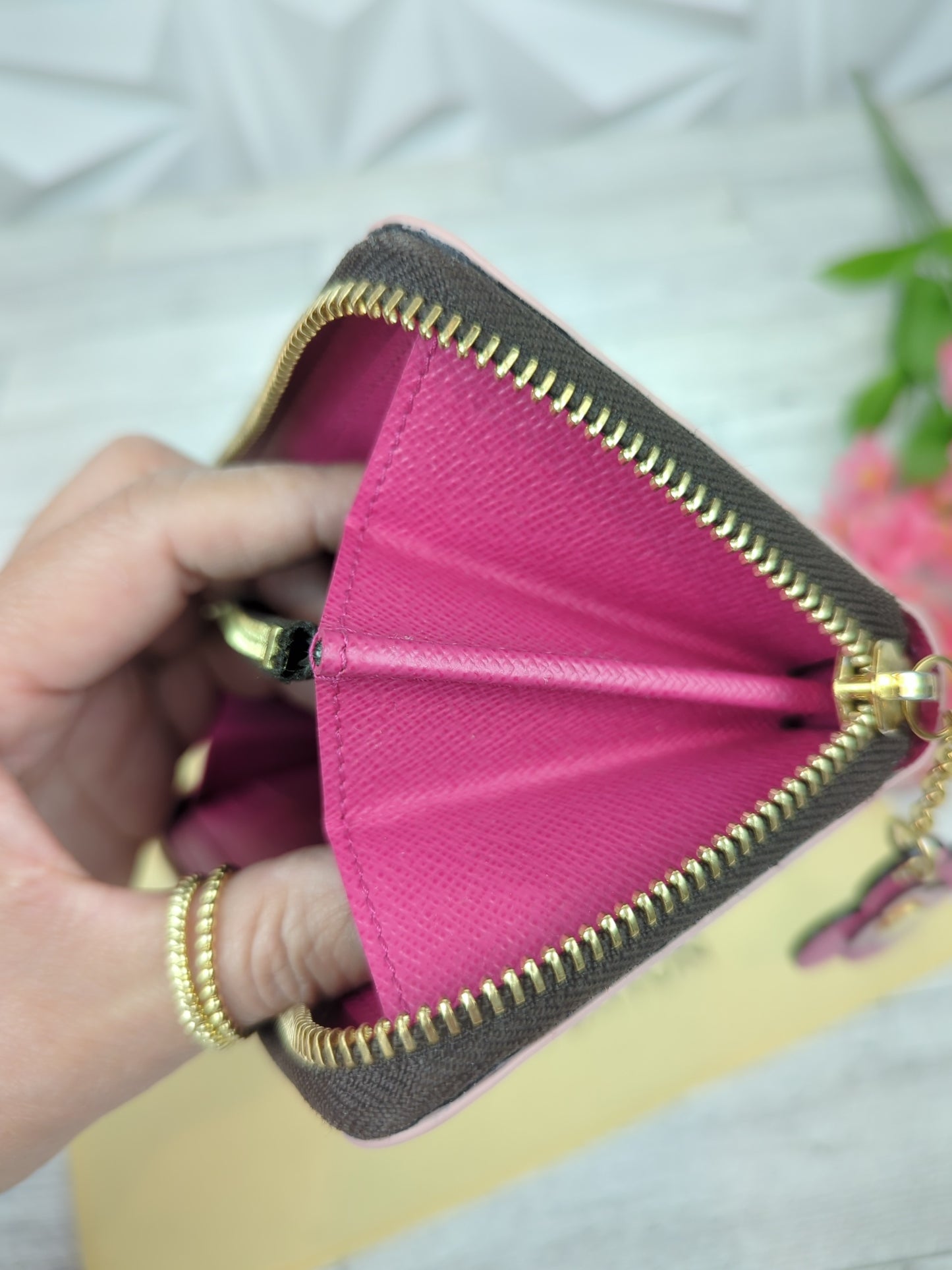 Louis Vuitton Clemence Blooming Flower Wallet in Fuchsia