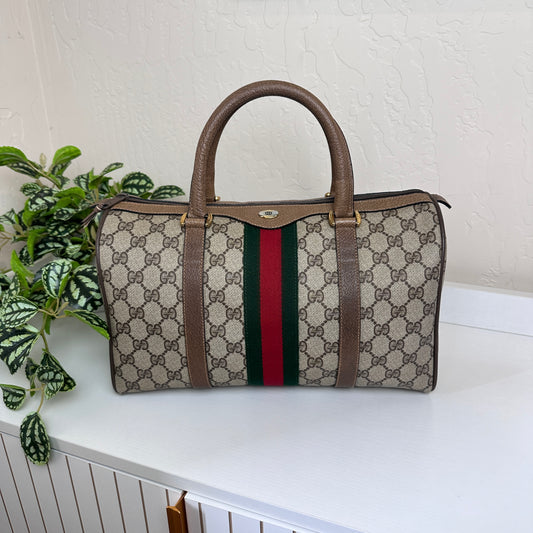 Gucci Vintage Supreme Sherry Boston Bag