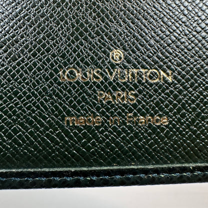 Louis Vuitton Dark Green Taiga Checkbook Wallet