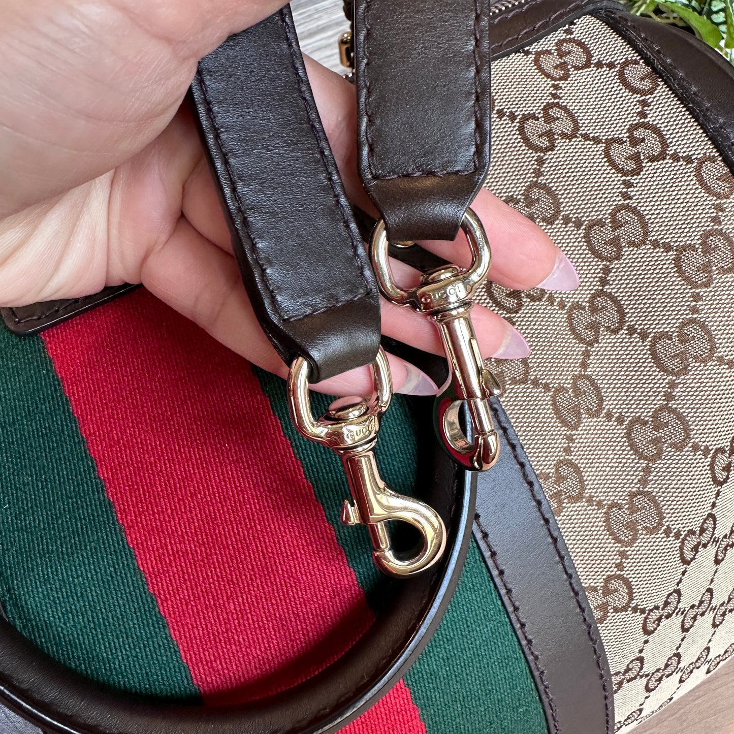 Gucci Original GG Boston Vintage Web Dark Brown