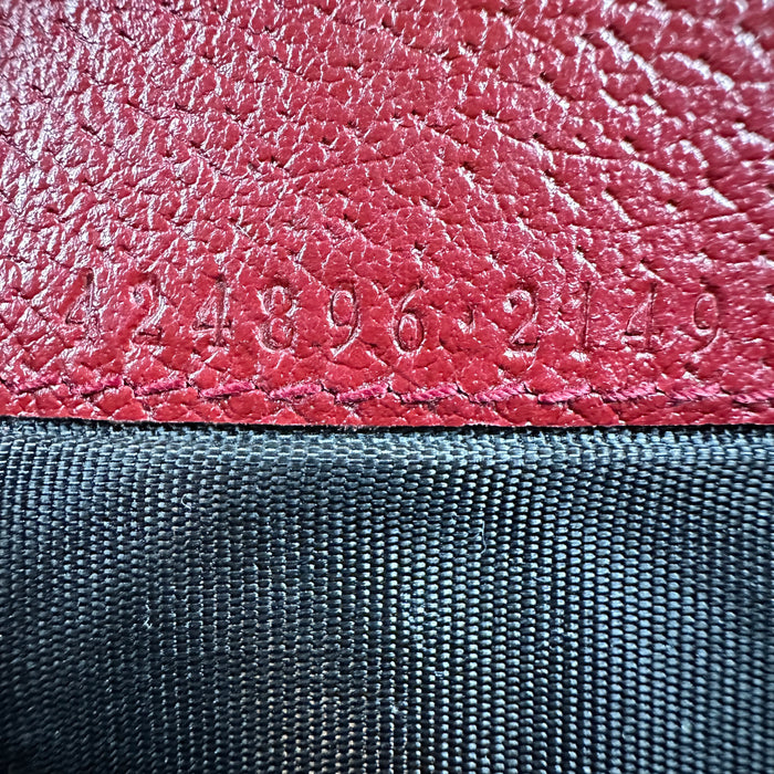Gucci Supreme Monogram Tian Card Case Beige Multicolor Red