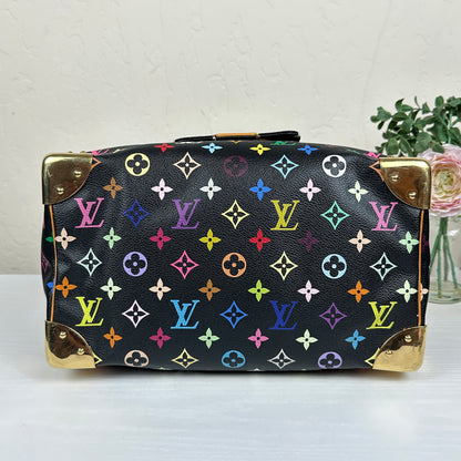 Louis Vuitton Limited Edition Murakami Speedy 30 Black Multicolor