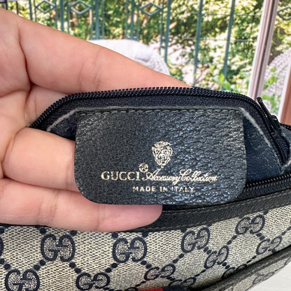 Gucci Vintage Supreme Web Crossbody Bag Navy Blue