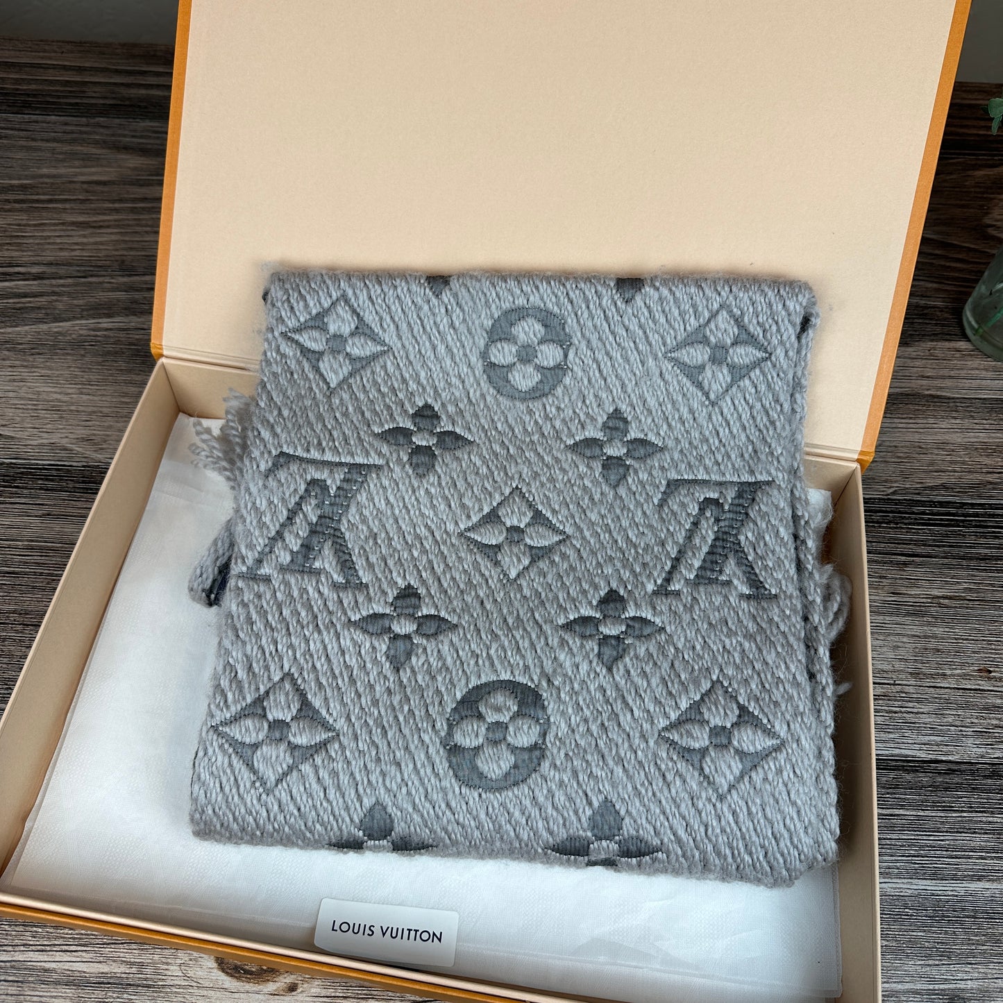 Louis Vuitton Logomania Scarf Pearl Grey