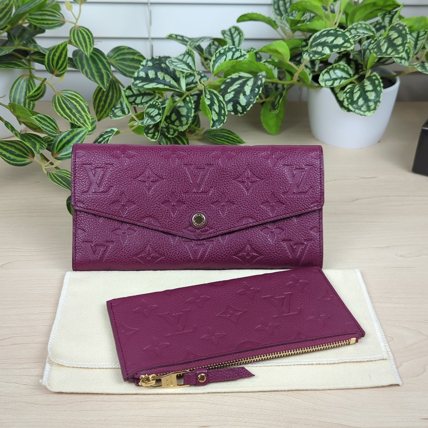 Louis Vuitton Curieuse  Empreinte Leather Wallet Aurore