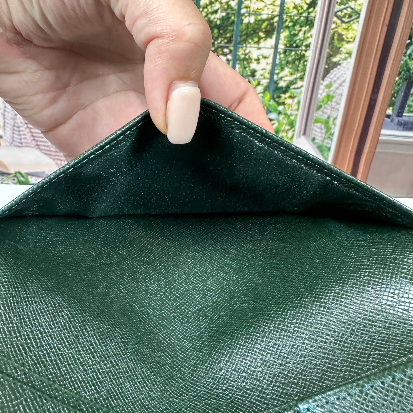 Louis Vuitton Dark Green Taiga Checkbook Wallet