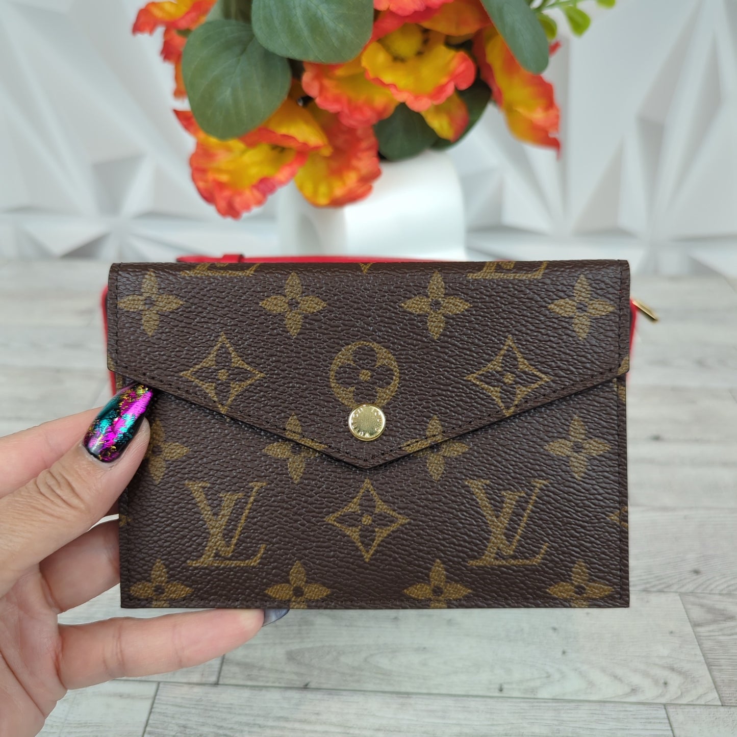 Louis Vuitton Daily Organizer Clutch Wallet Cherry Red