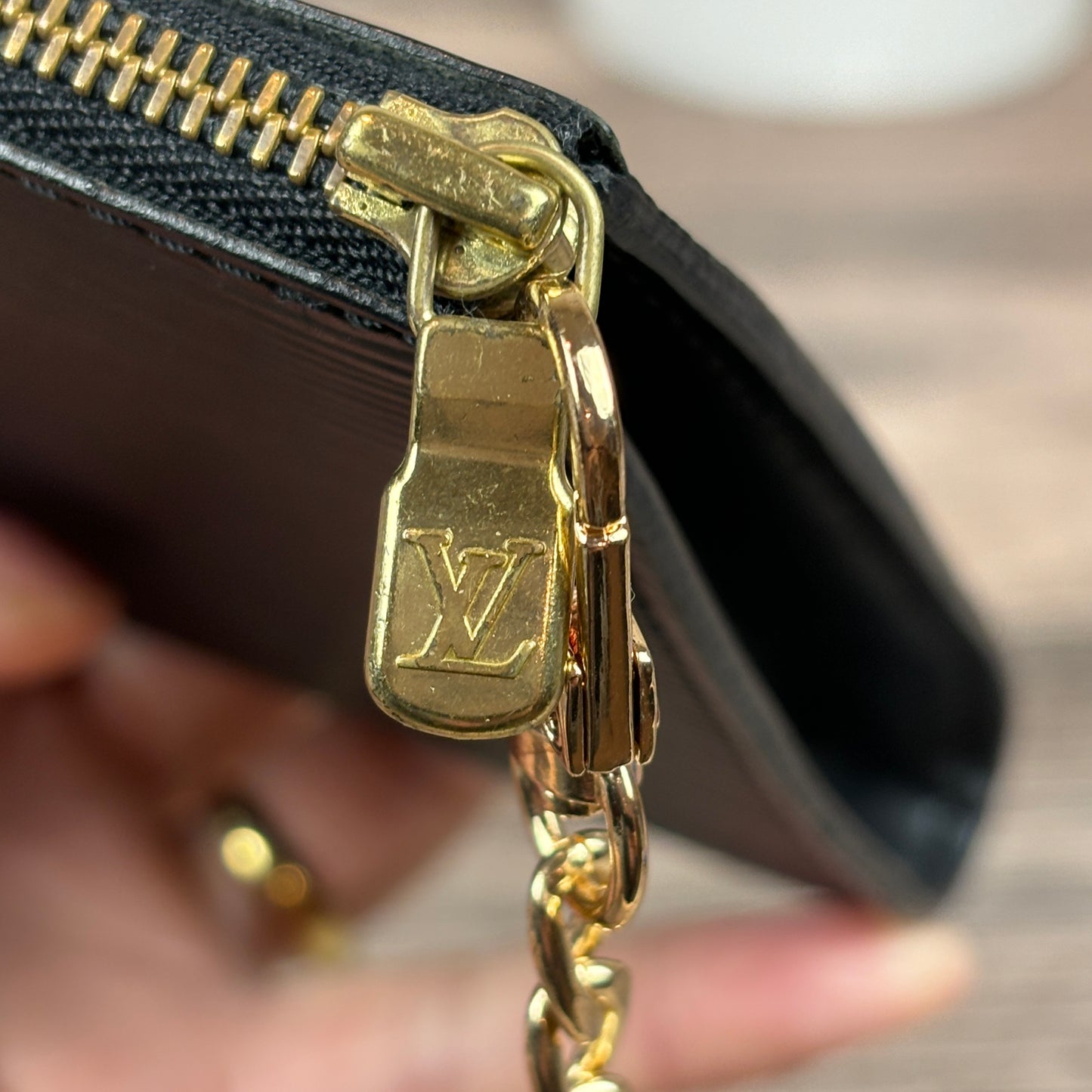 Louis Vuitton Black Epi Pochette Accessories