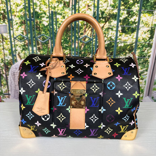 Louis Vuitton Limited Edition Murakami Black Multicolor Speedy 30