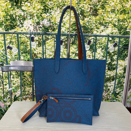 Hermes Blue Karimi MM Tote