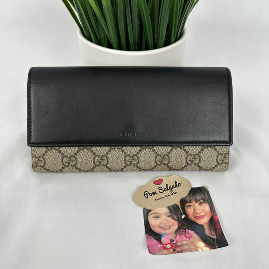 Gucci GG Supreme Continental Wallet Black