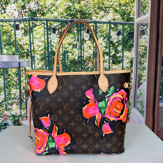 Louis Vuitton Limited Edition Stephen Sprouse Monogram Roses Neverfull MM