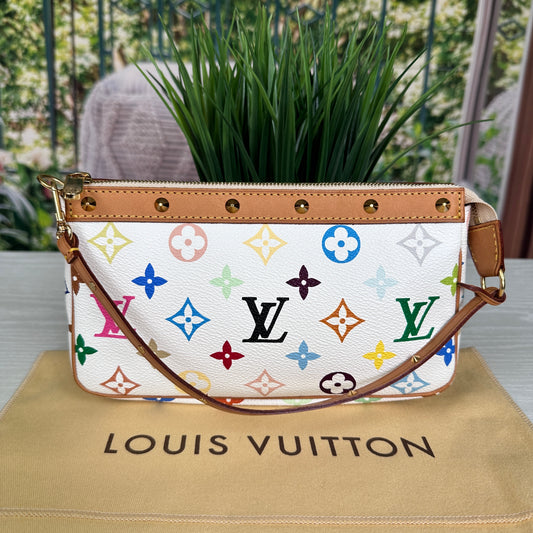 Louis Vuitton Murakami White Multicolor Pochette Accessories