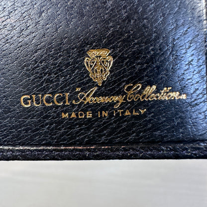 Gucci Vintage Supreme Web Long Trifold Wallet Navy Blue