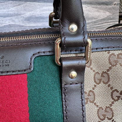 Gucci Original GG Boston Vintage Web Dark Brown