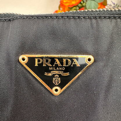 Prada Tessuto Nylon Calfskin Tote Black