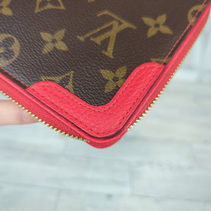 Louis Vuitton Daily Organizer Clutch Wallet Cherry Red