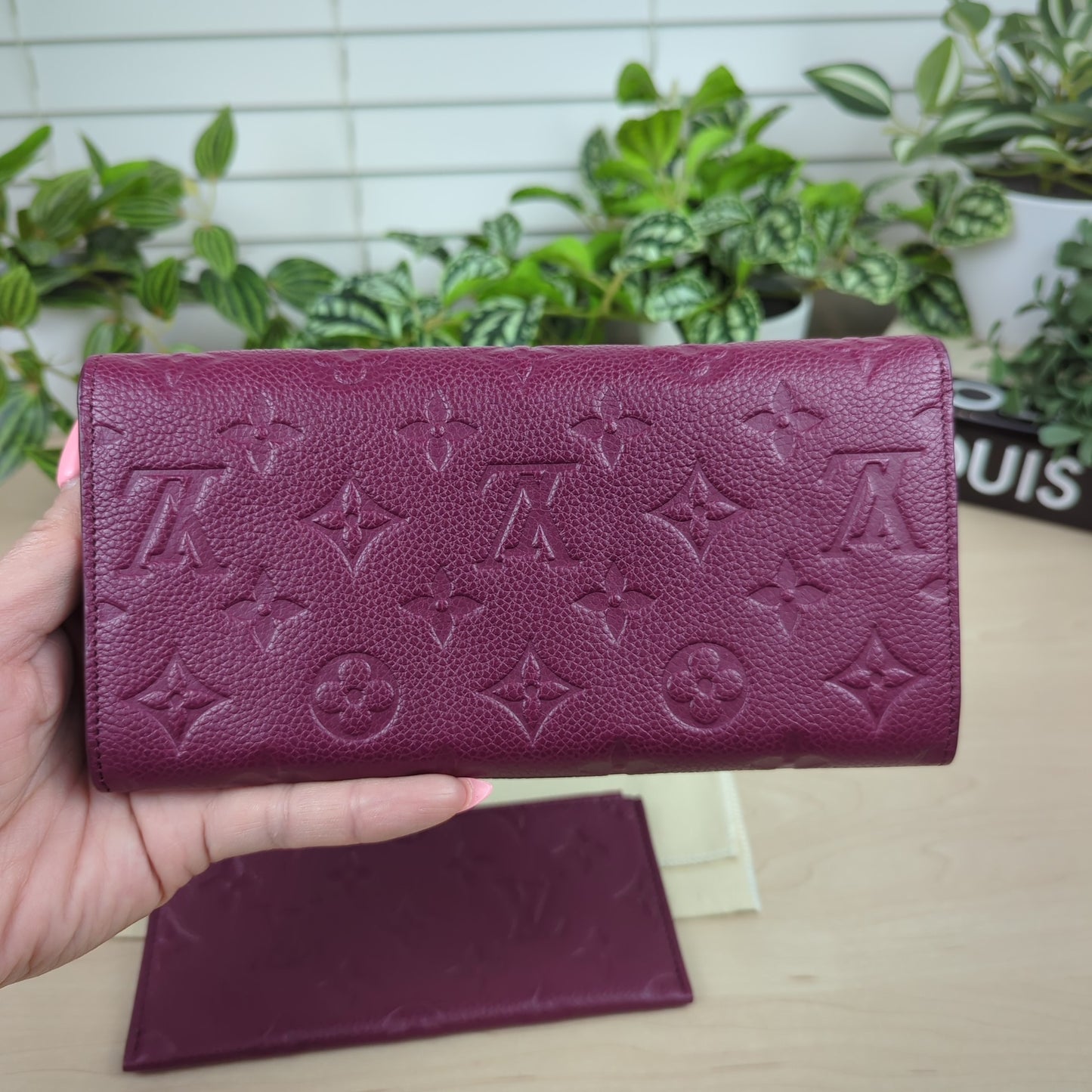 Louis Vuitton Curieuse  Empreinte Leather Wallet Aurore