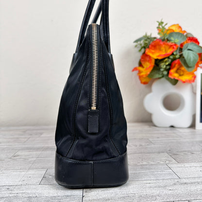 Prada Tessuto Nylon Calfskin Tote Black