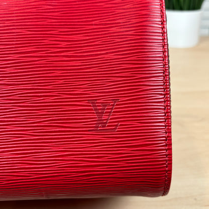 Louis Vuitton Red Epi Speedy 30 with Free Wallet