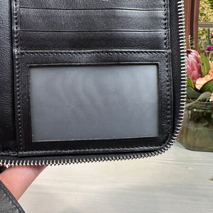 Gucci Black Microguccissima Zip Around Top Handle Travel Wallet