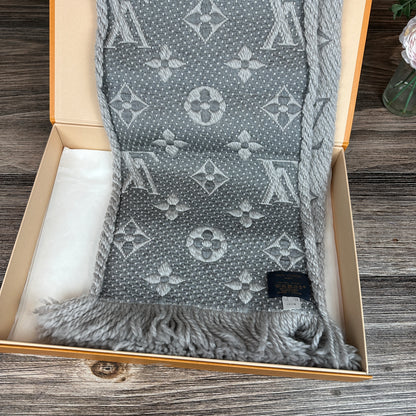 Louis Vuitton Logomania Scarf Pearl Grey