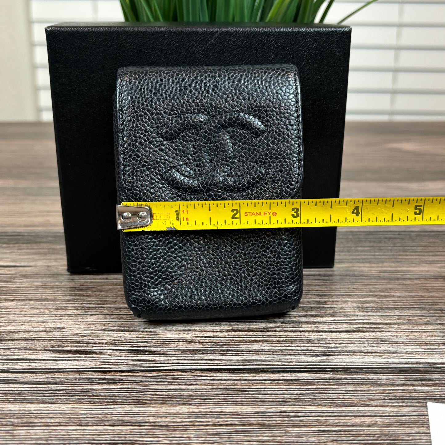 Chanel Black Caviar Leather Cigarette Case