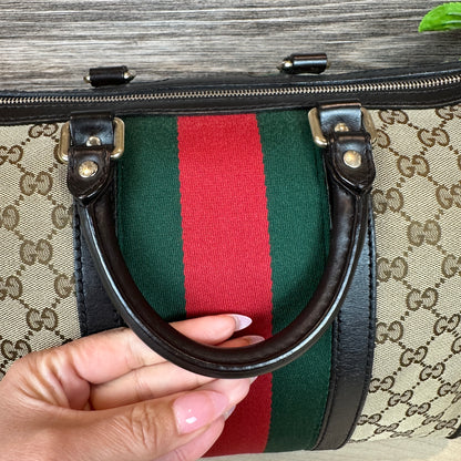 Gucci Original GG Boston Vintage Web Dark Brown