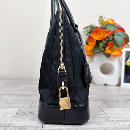 Prada Tessuto Nylon Calfskin Tote Black