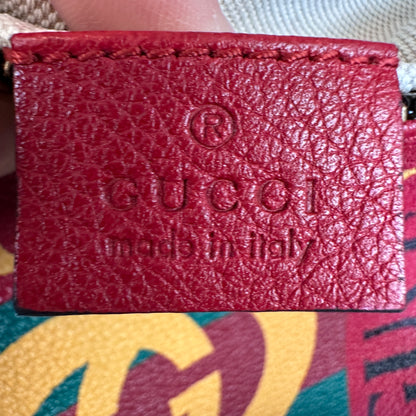 Gucci Red GG Logo Print Belt Bag