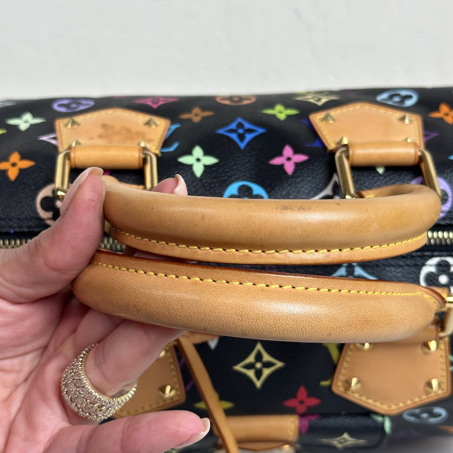 Louis Vuitton Limited Edition Murakami Speedy 30 Black Multicolor