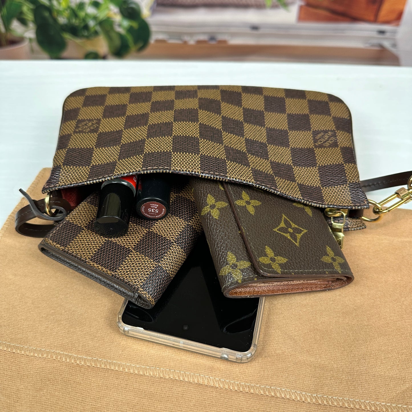 Louis Vuitton Damier Ebene Navona Pochette Accessories