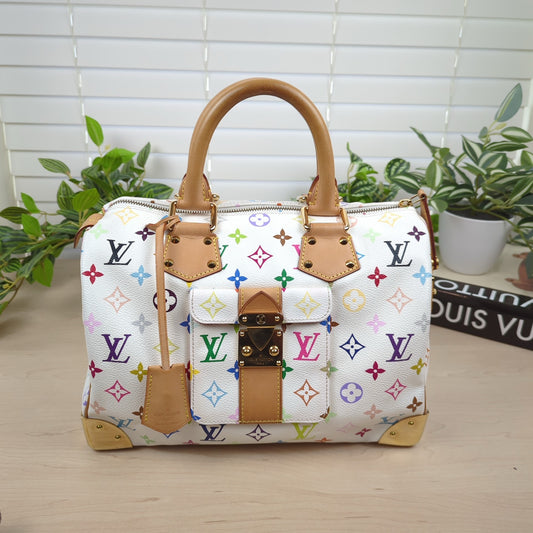 Louis Vuitton Murakami White Multicolor Monogram Speedy 30