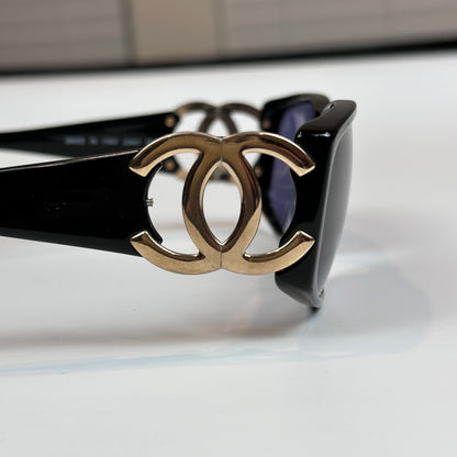 Chanel Vintage CC Logo Sunglasses 02461 Gold/Black