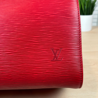 Louis Vuitton Red Epi Speedy 30 with Free Wallet