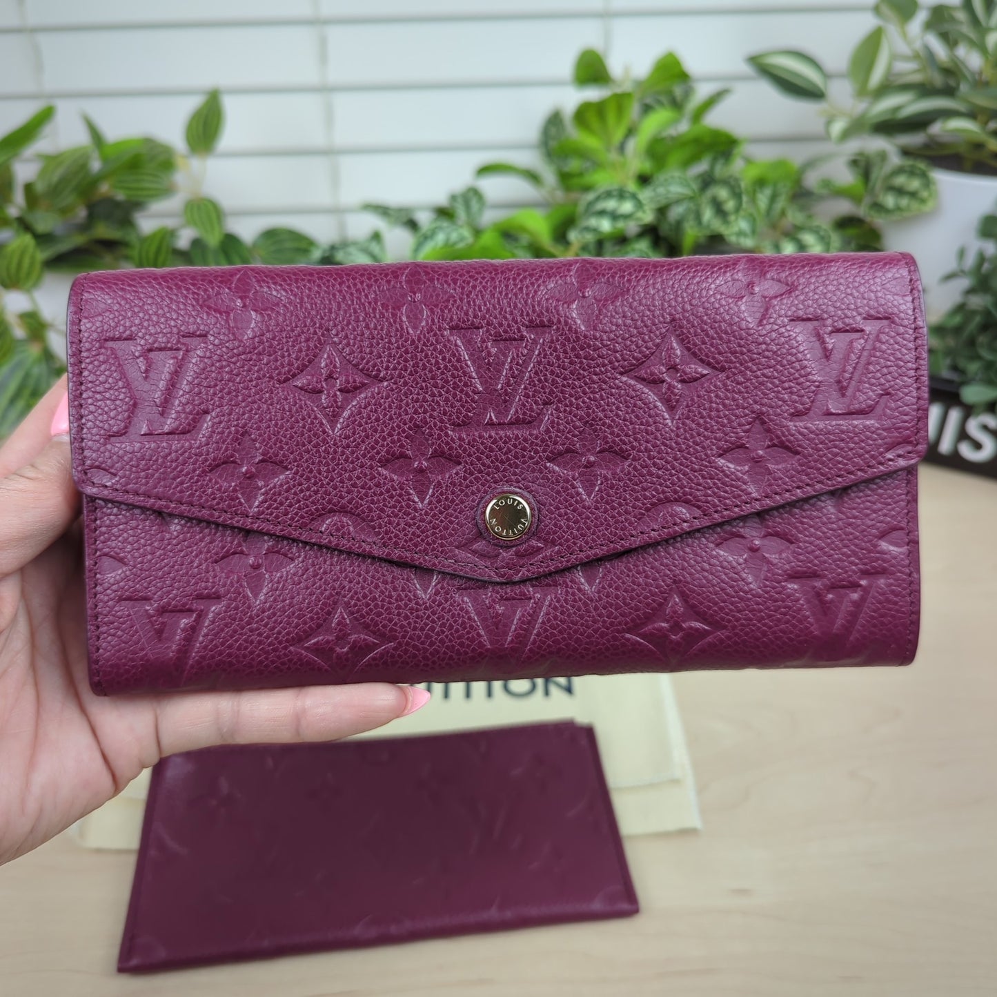 Louis Vuitton Curieuse  Empreinte Leather Wallet Aurore