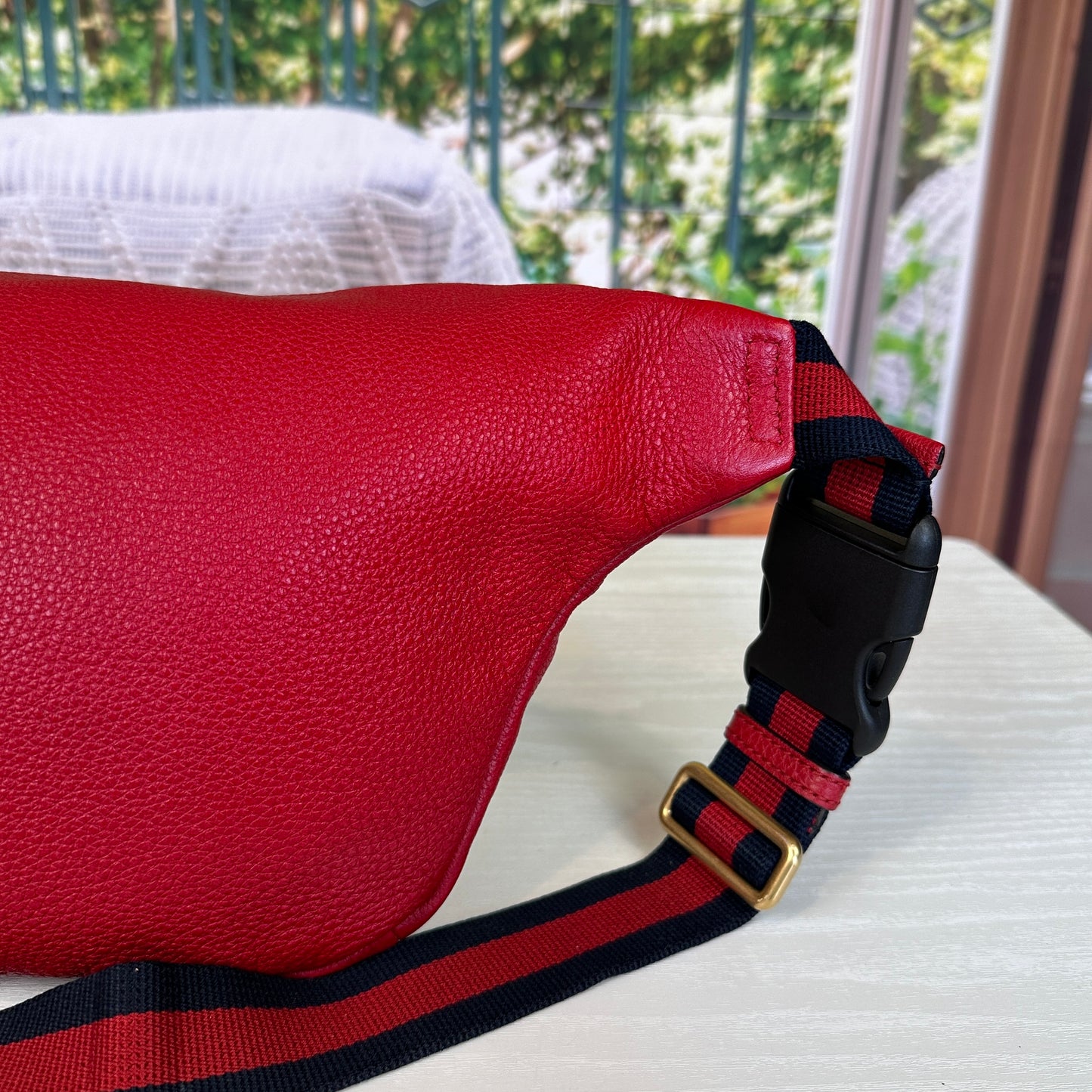 Gucci Red GG Logo Print Belt Bag