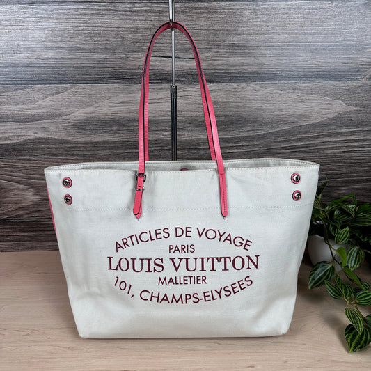 Louis Vuitton Corail Cotton Canvas Articles De Voyage Cabas MM Bag