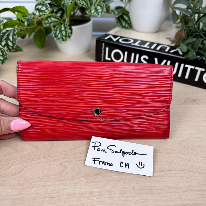 Louis Vuitton Red Epi Emilie Wallet New Model