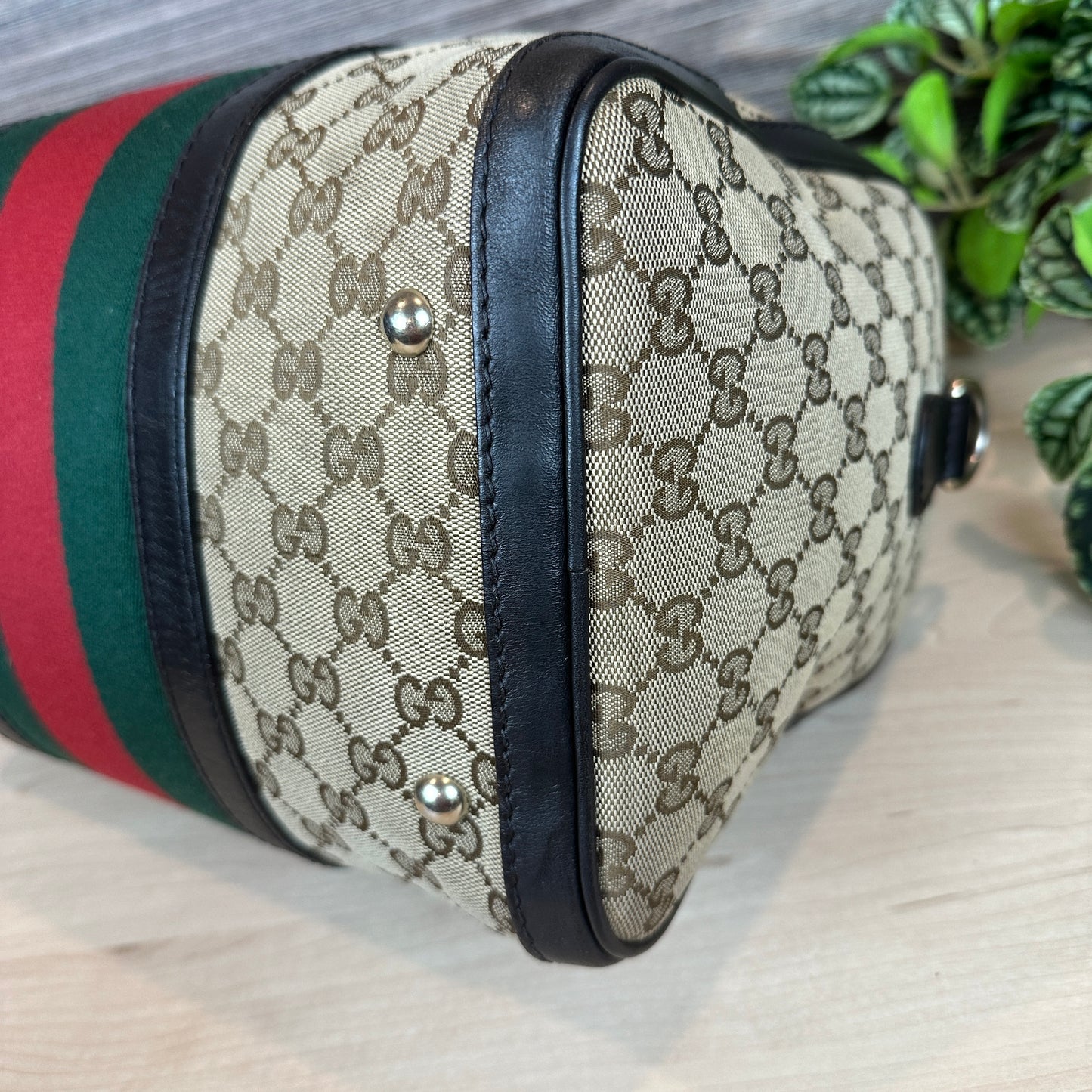 Gucci Original GG Boston Vintage Web Dark Brown