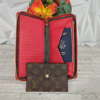 Louis Vuitton Daily Organizer Clutch Wallet Cherry Red