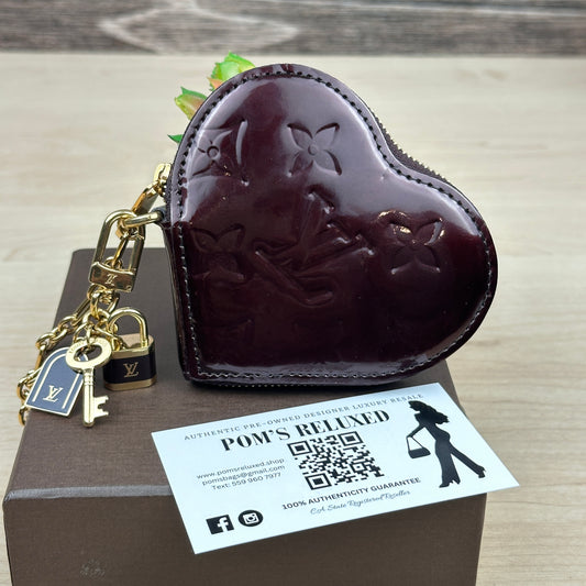 Louis Vuitton Vernis Heart Coin Purse in Amarante