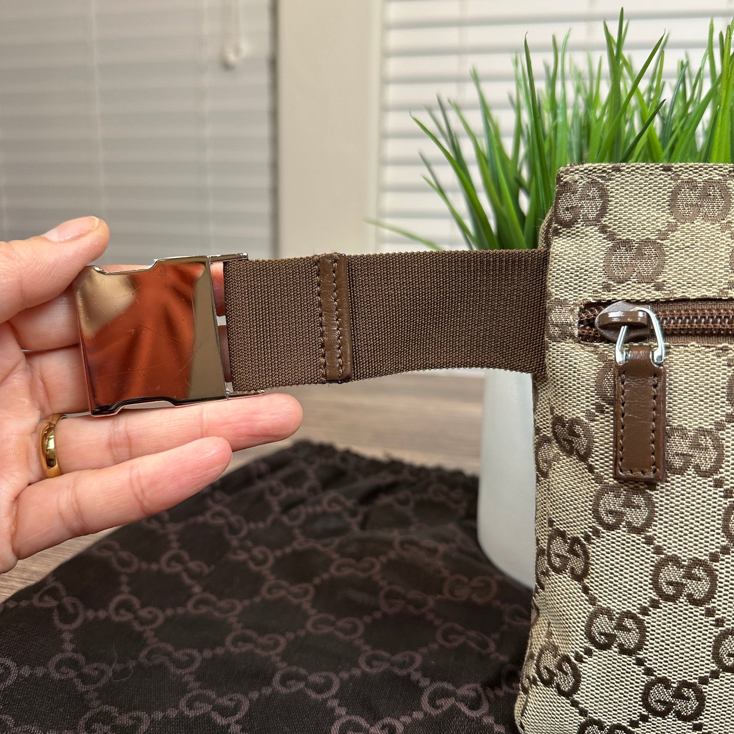 Gucci GG Canvas Belt Bag Brown