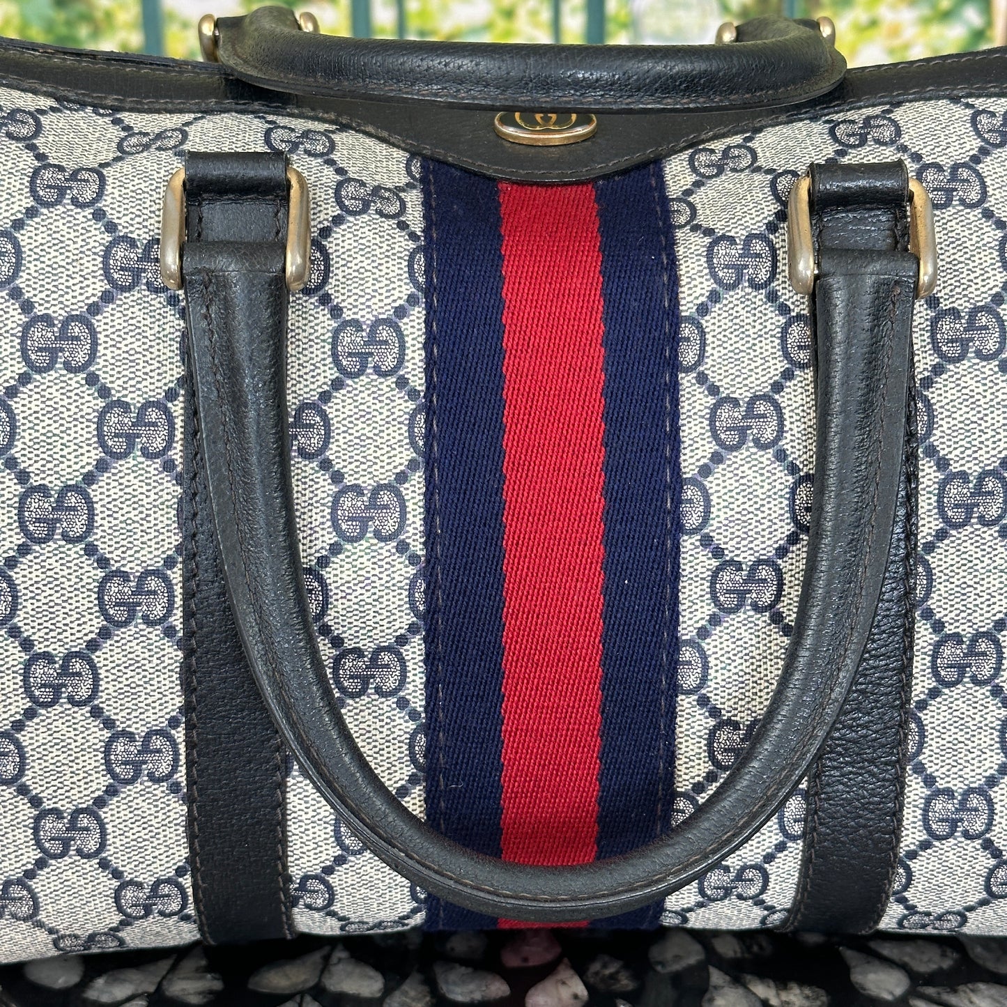 Gucci Navy Blue Boston Bag